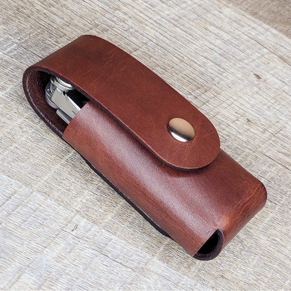 Leather Sheath Case Holster For Leatherman Free P2 P4 ARC Multitool BROWN - Picture 2 of 13